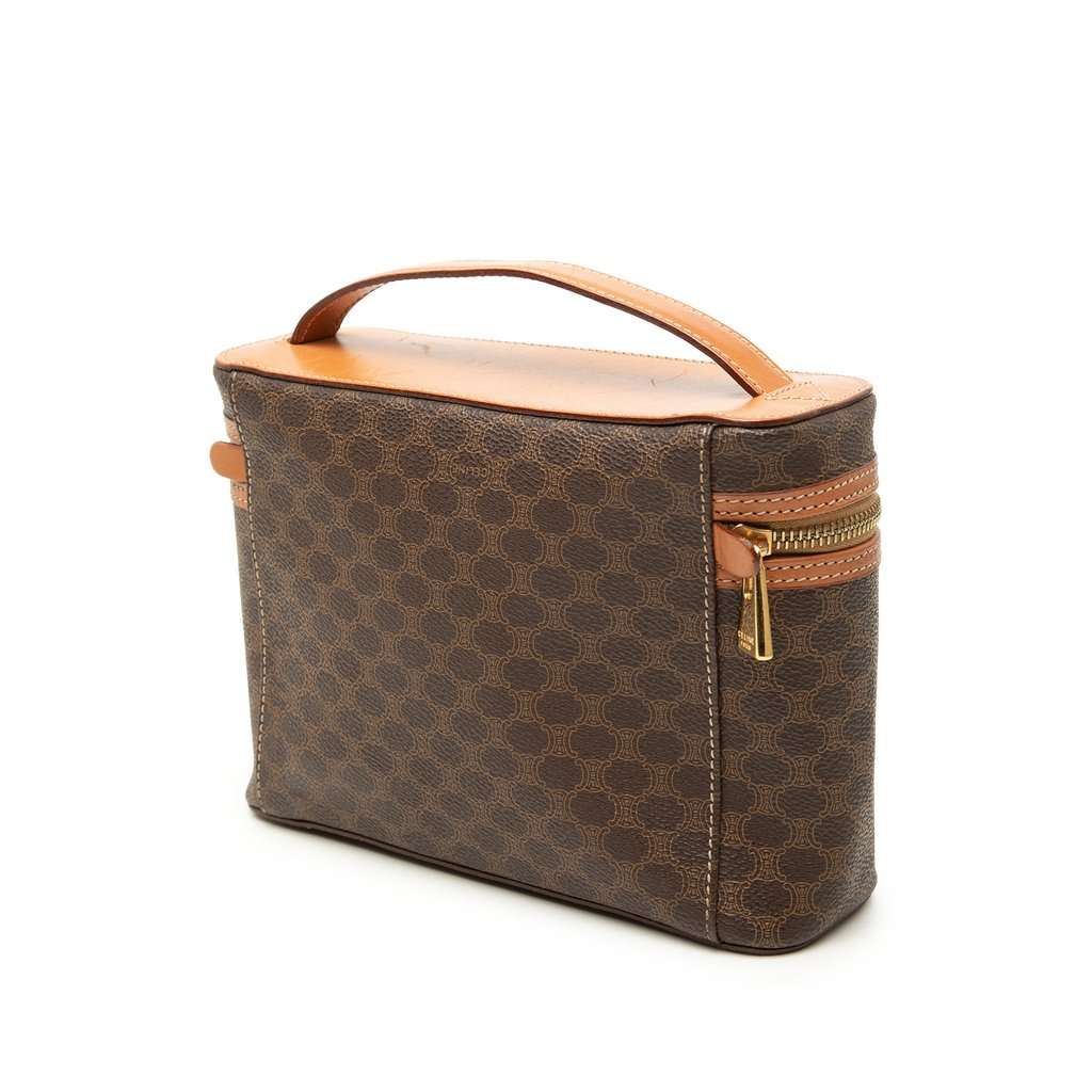 Celine Macadam Coated Canvas Vanity Bag Brown Very good condition - Back View
