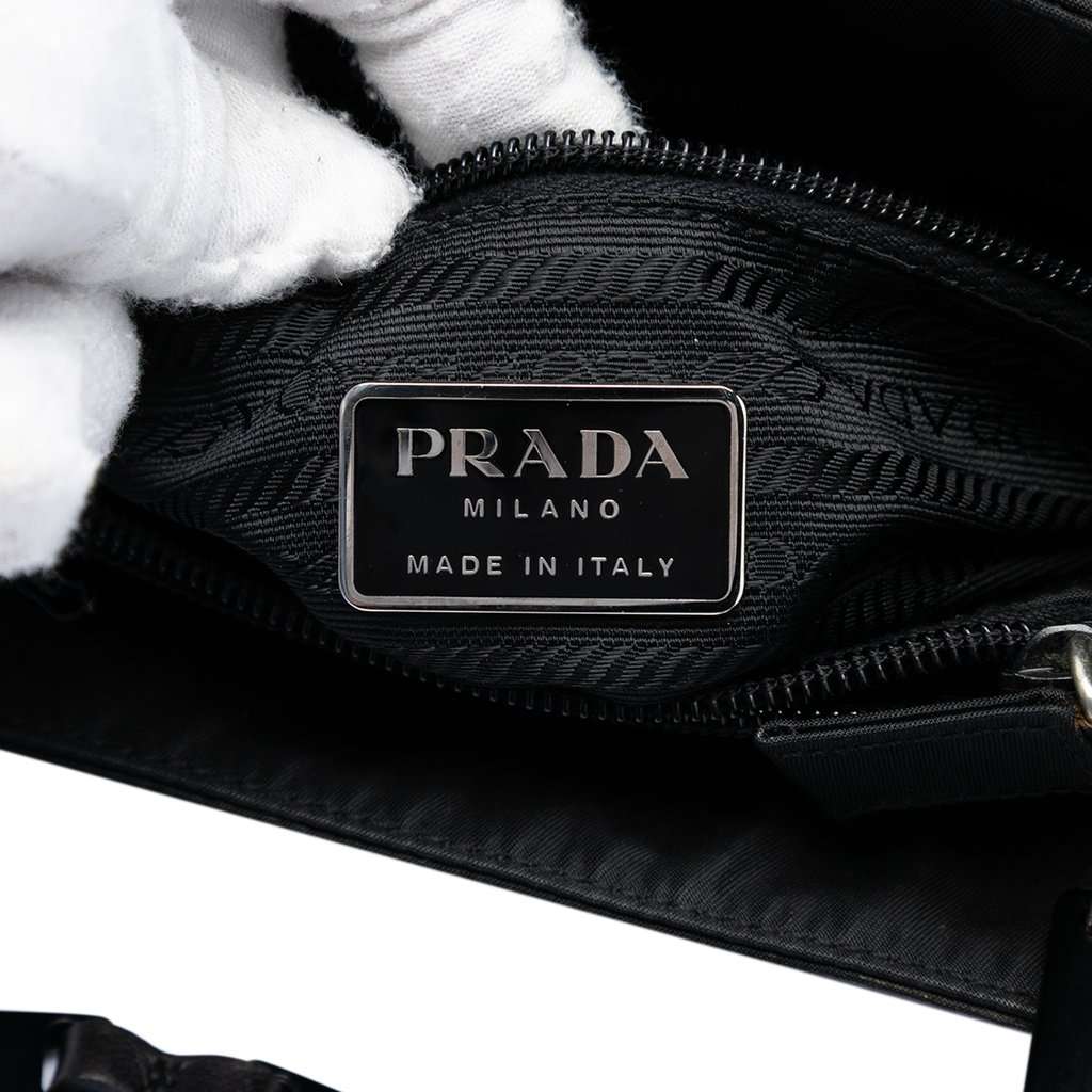 Prada Tessuto Impunto Chain Tote Black Very good condition - Box View