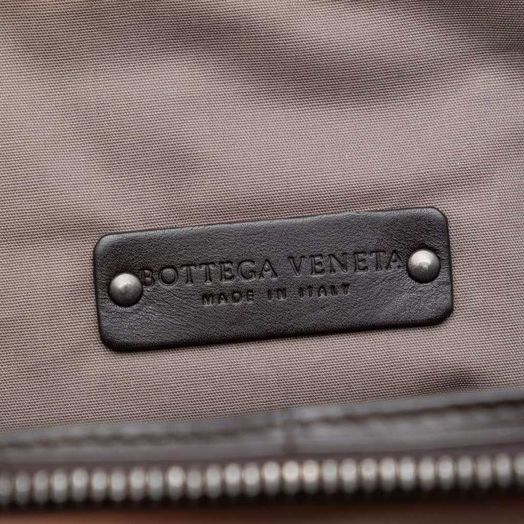 Bottega Veneta Intrecciato Trimmed Nappa Document Case Brown Leather Very good condition - Box View
