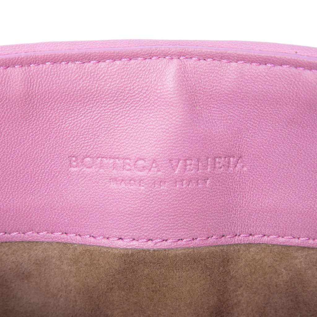 Bottega Veneta Baby Nappa Intrecciato Olimpia Crossbody Pink Leather Very good condition - Box View