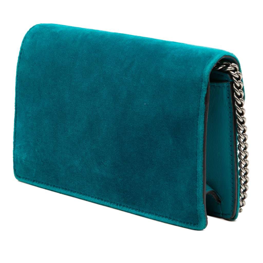 Gucci Mini Velvet Dionysus Crossbody Blue Very good condition - Back View