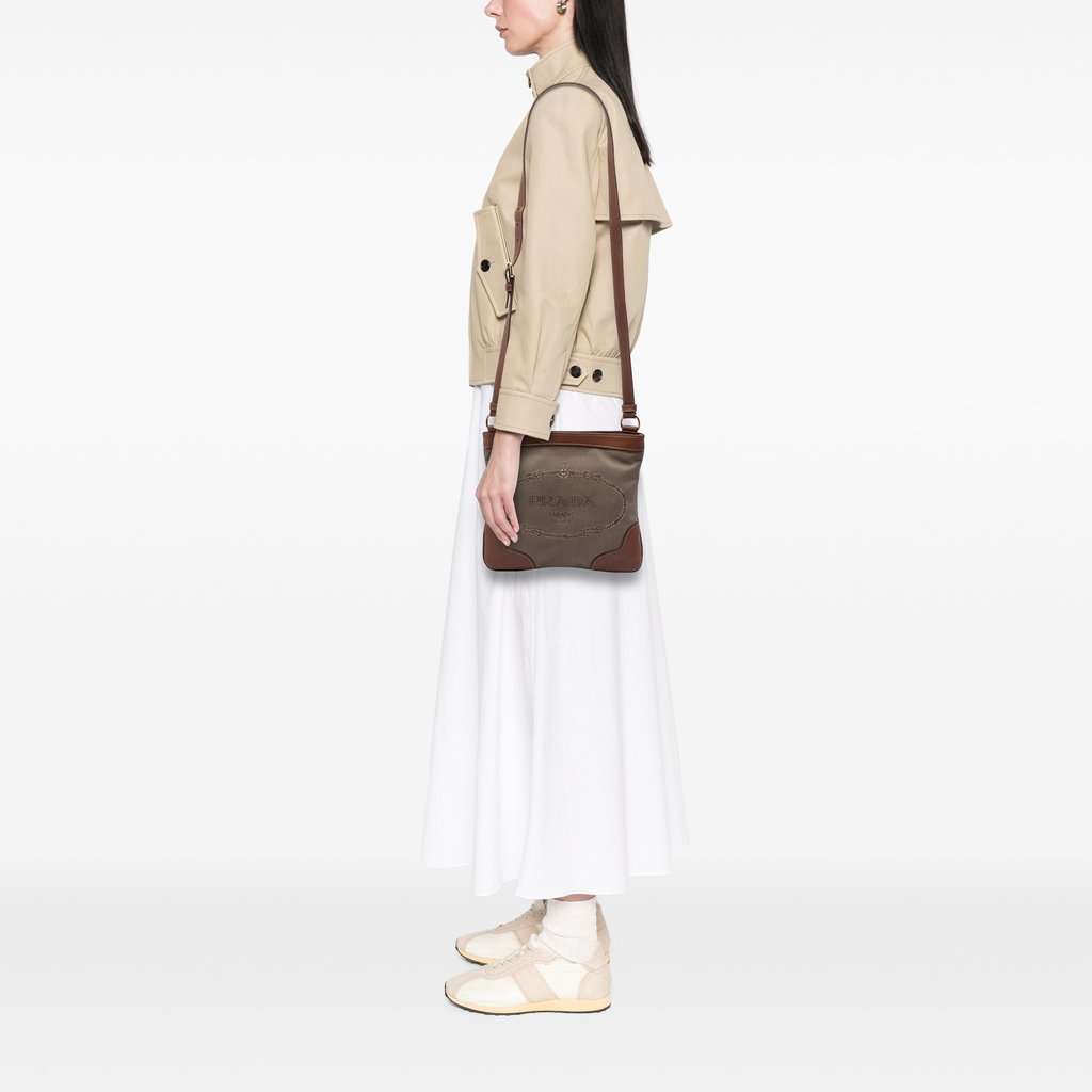 Prada Canvas Canapa Logo Crossbody Beige Good condition - Box View