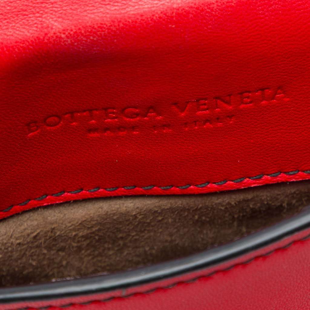 Bottega Veneta Nappa Intrecciato Double Sided Flap Crossbody Red Leather Very good - Box View
