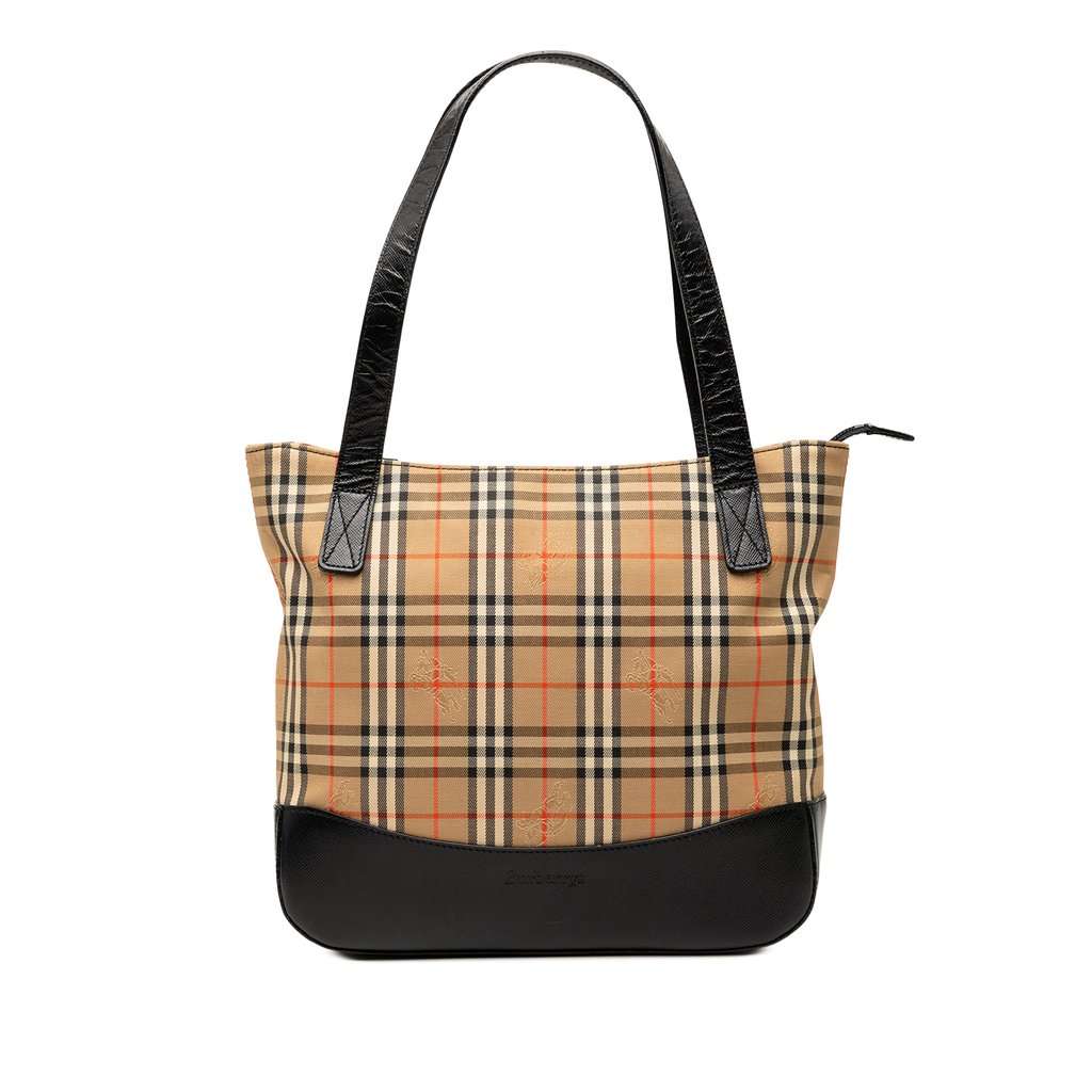 Burberry Haymarket Check Canvas Tote Beige Very good condition - Front View