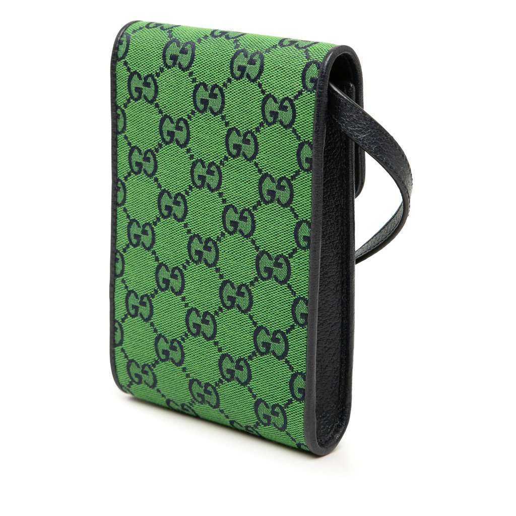 Gucci GG Canvas Phone Case Crossbody Green Very good - Back View