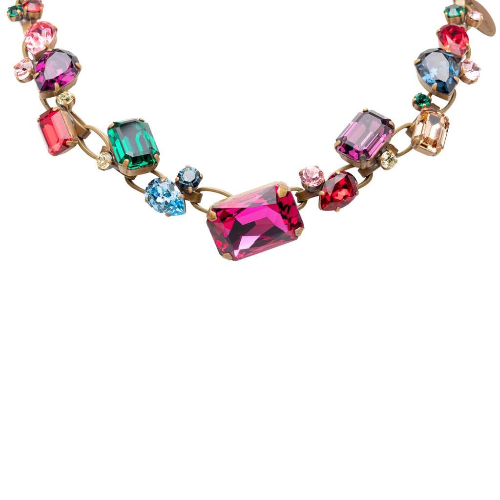 Miu Miu Gold Plated Strass Stone and Leather Choker Necklace Gold Metal Very good condition - Front View