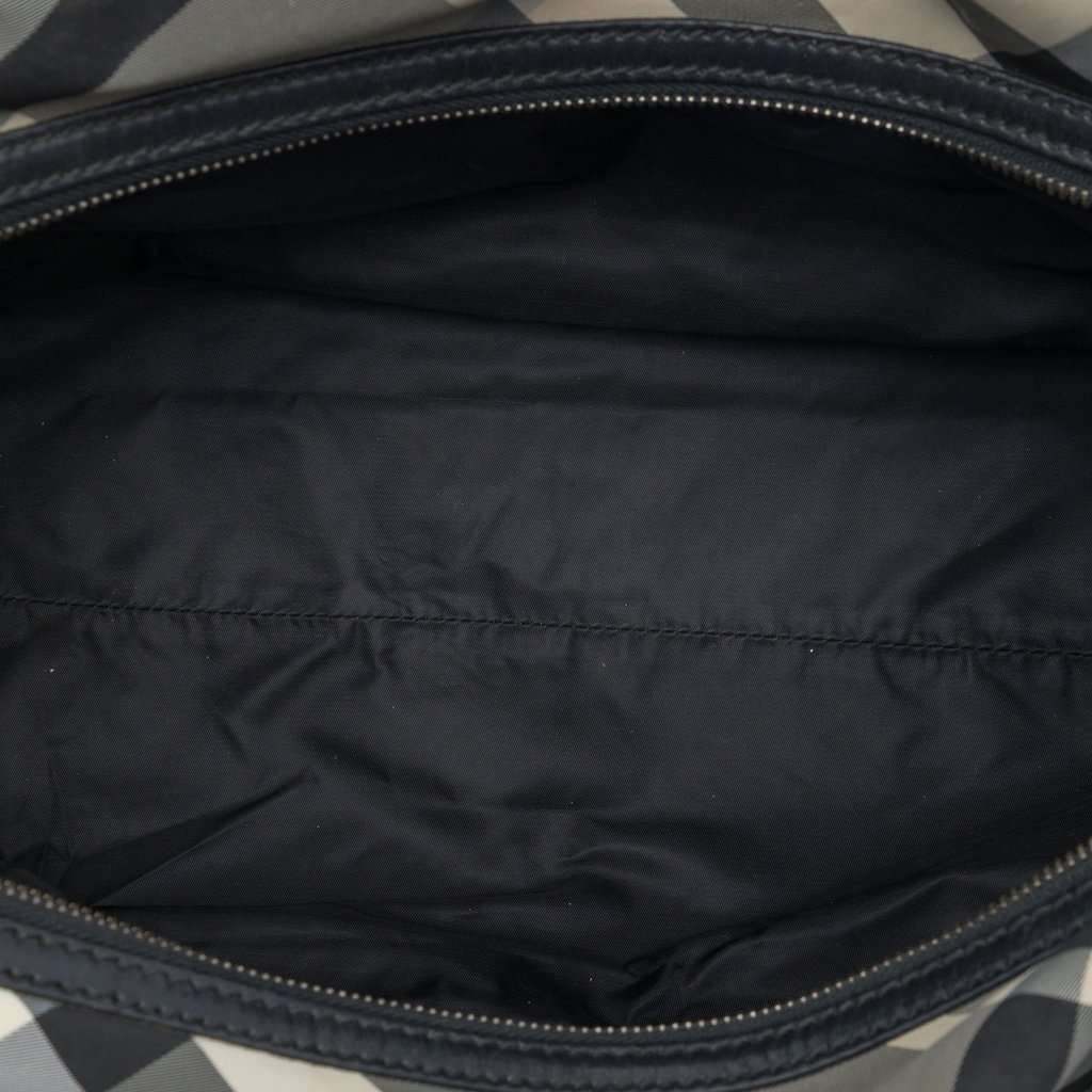 Burberry Studded Beat Check Nylon Satchel MultiColor Good - Model View