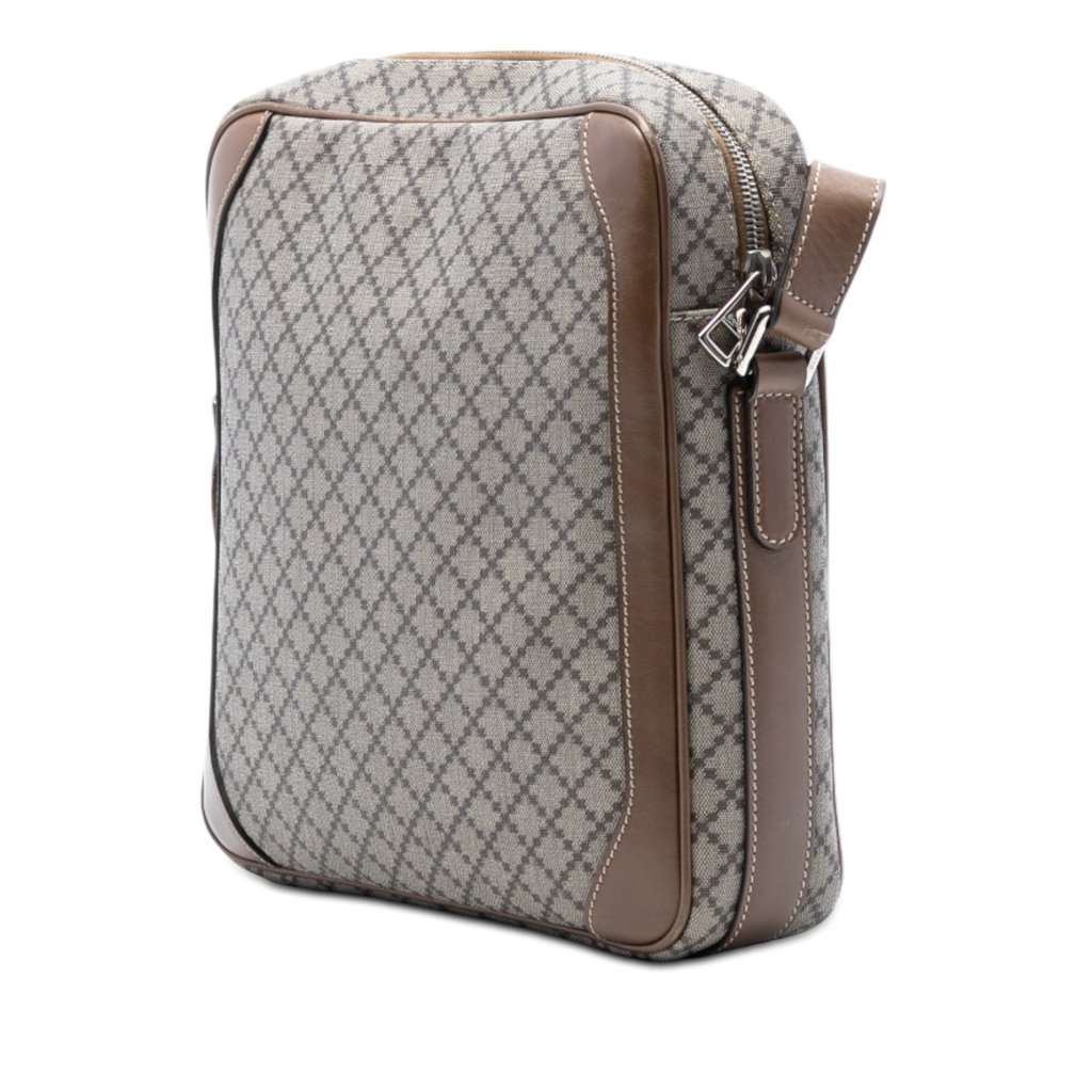 Gucci Diamante Coated Canvas Zip Crossbody Beige Very good condition - Back View