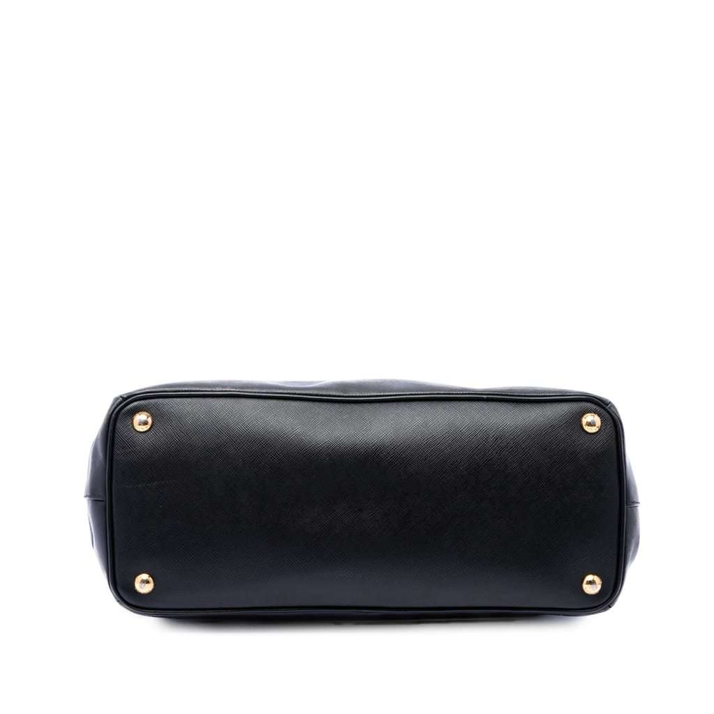 Prada Medium Saffiano Lux Galleria Double Zip Satchel Black Leather Good - Inside View