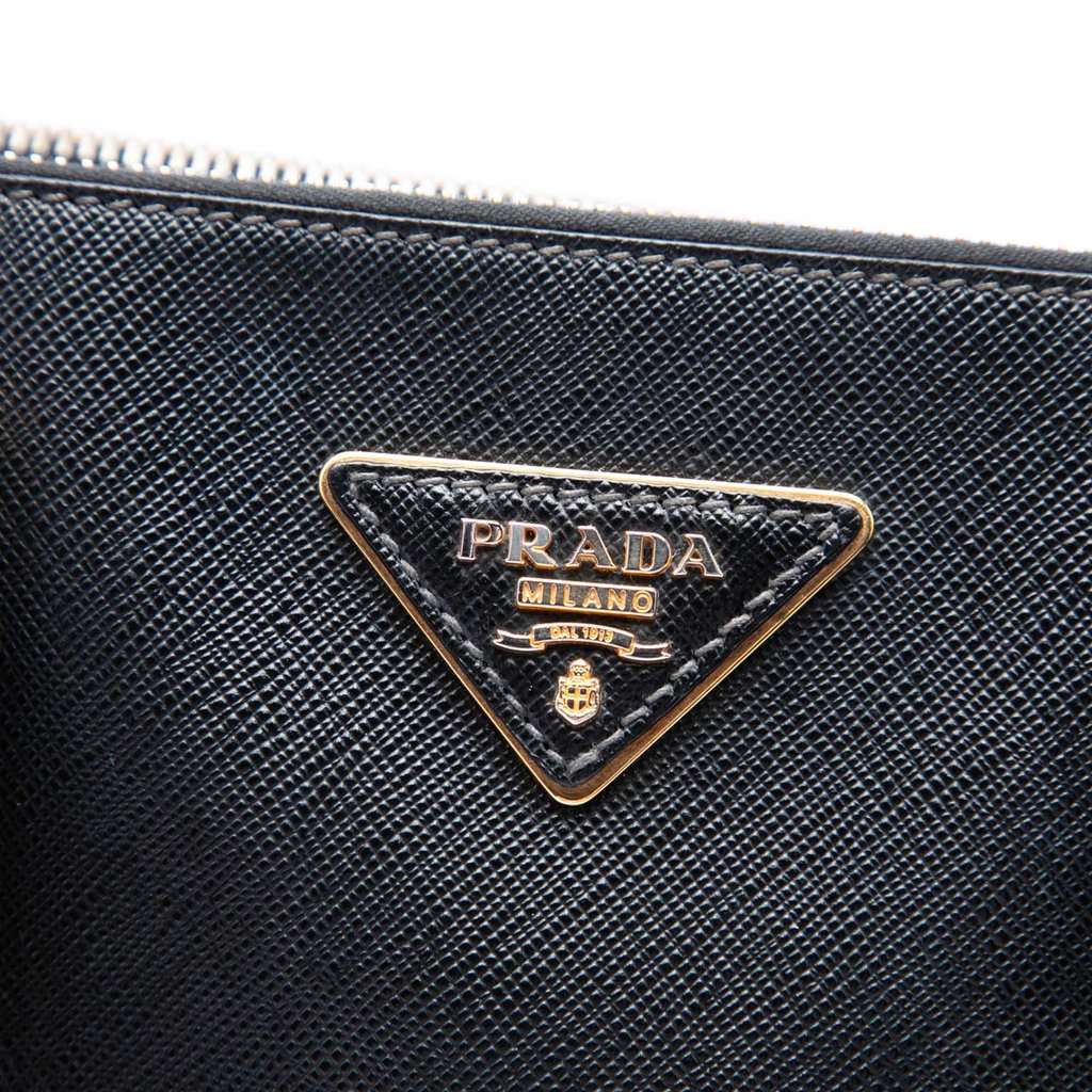 Prada Medium Saffiano Lux Galleria Double Zip Satchel Black Leather Good - Box View