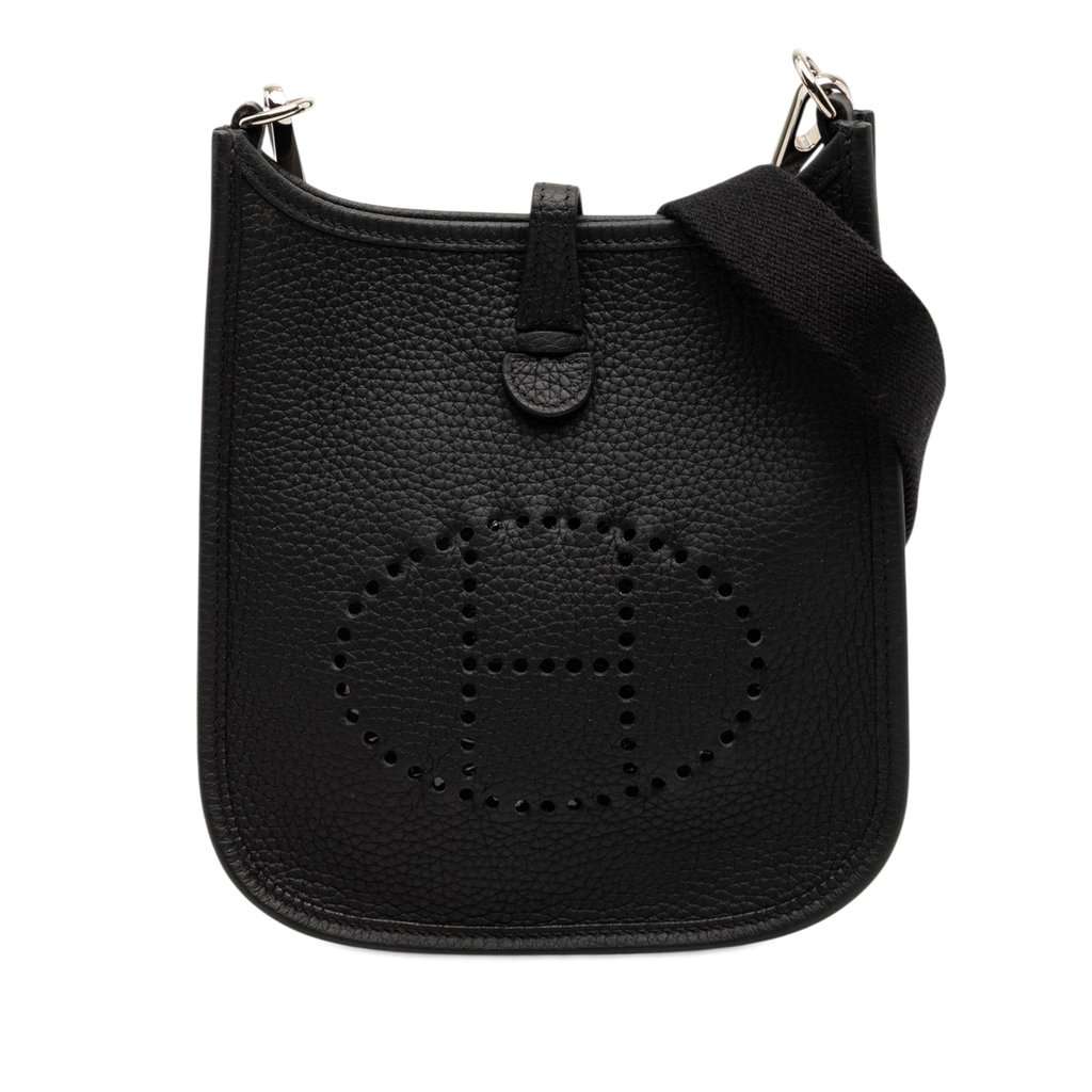 Hermès Clemence Evelyne 16 Amazone Black Leather Very good condition - Front View