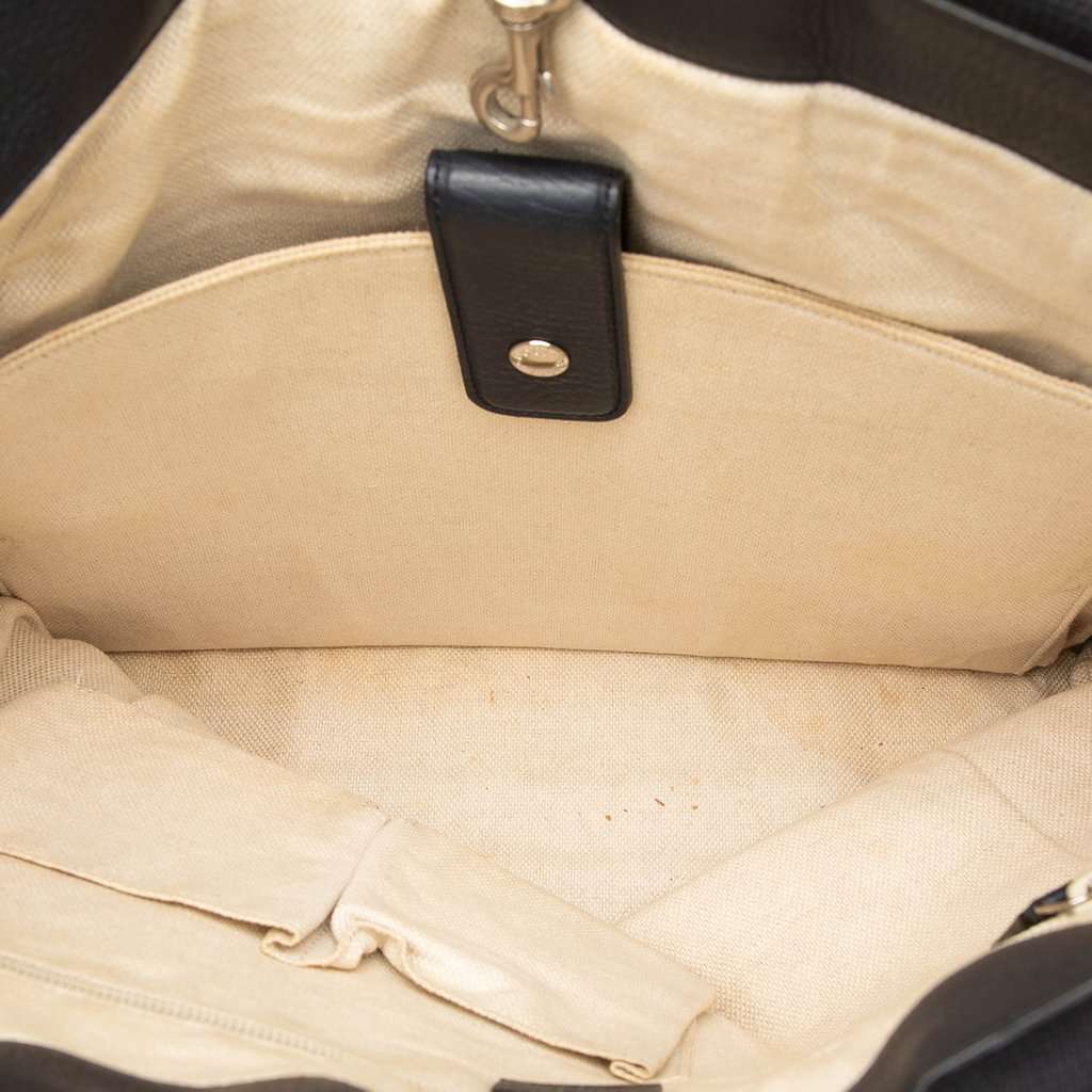Gucci Calfskin Web Tote Black Leather Very good condition - Model View