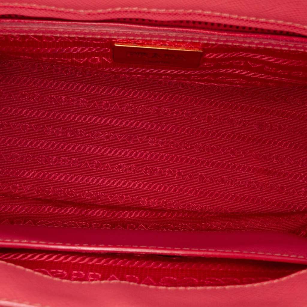 Prada Mini Saffiano Lux Galleria Double Zip Satchel Pink Leather Very good condition - Box View