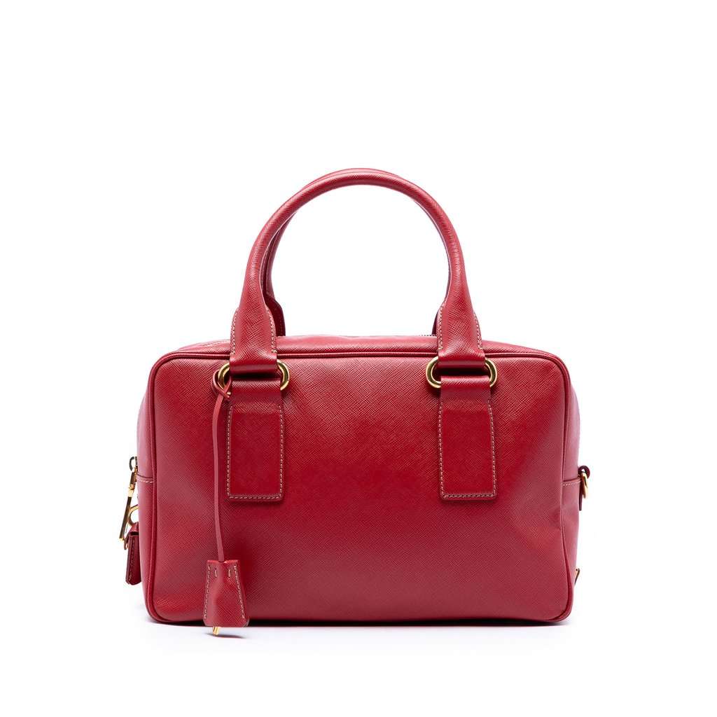 Prada Saffiano Lux Handbag Red Leather Very good condition - Front View