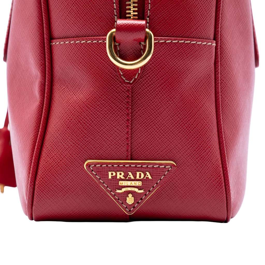 Prada Saffiano Lux Handbag Red Leather Very good condition - Box View
