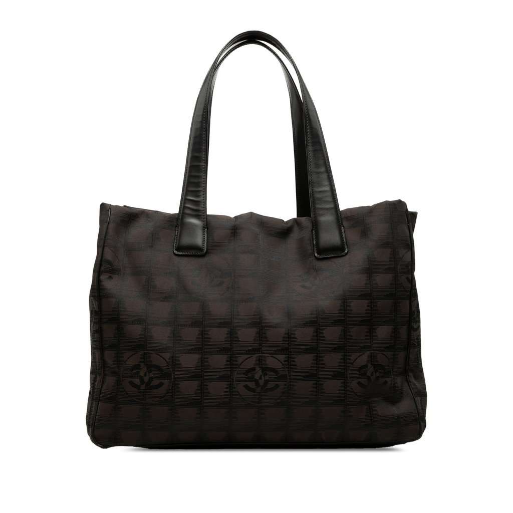Chanel New Travel Line Nylon Tote Brown Very good - Front View