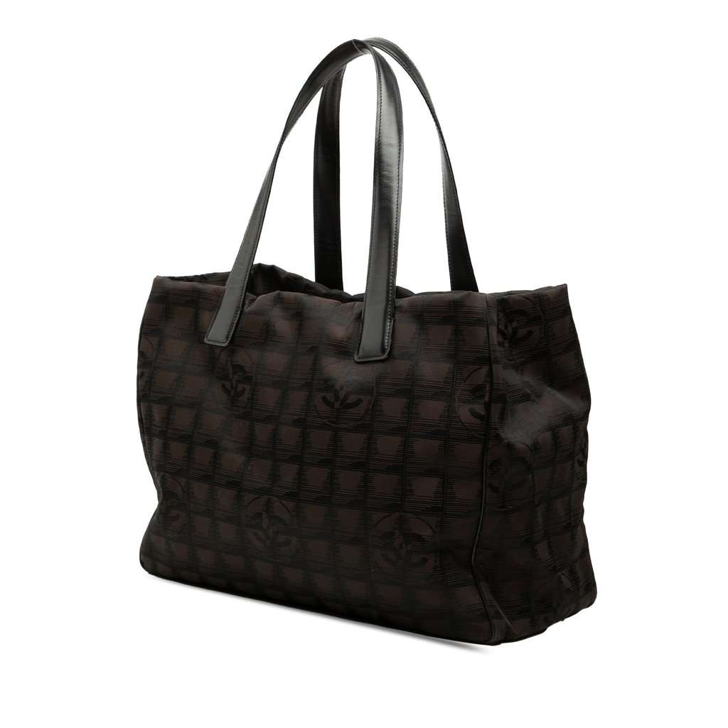 Chanel New Travel Line Nylon Tote Brown Very good - Back View