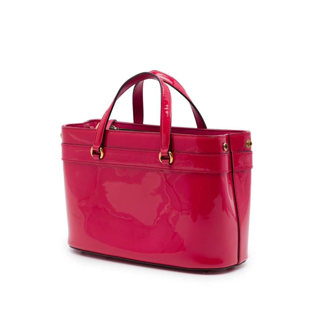 Gucci Patent Bright Bit Satchel Pink Leather Very good - Back View