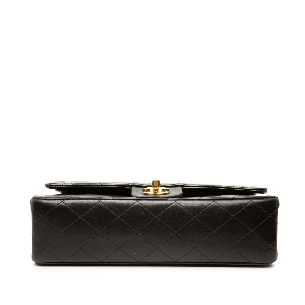 Chanel Medium Classic Lambskin Double Flap Black Leather Very good - Inside View