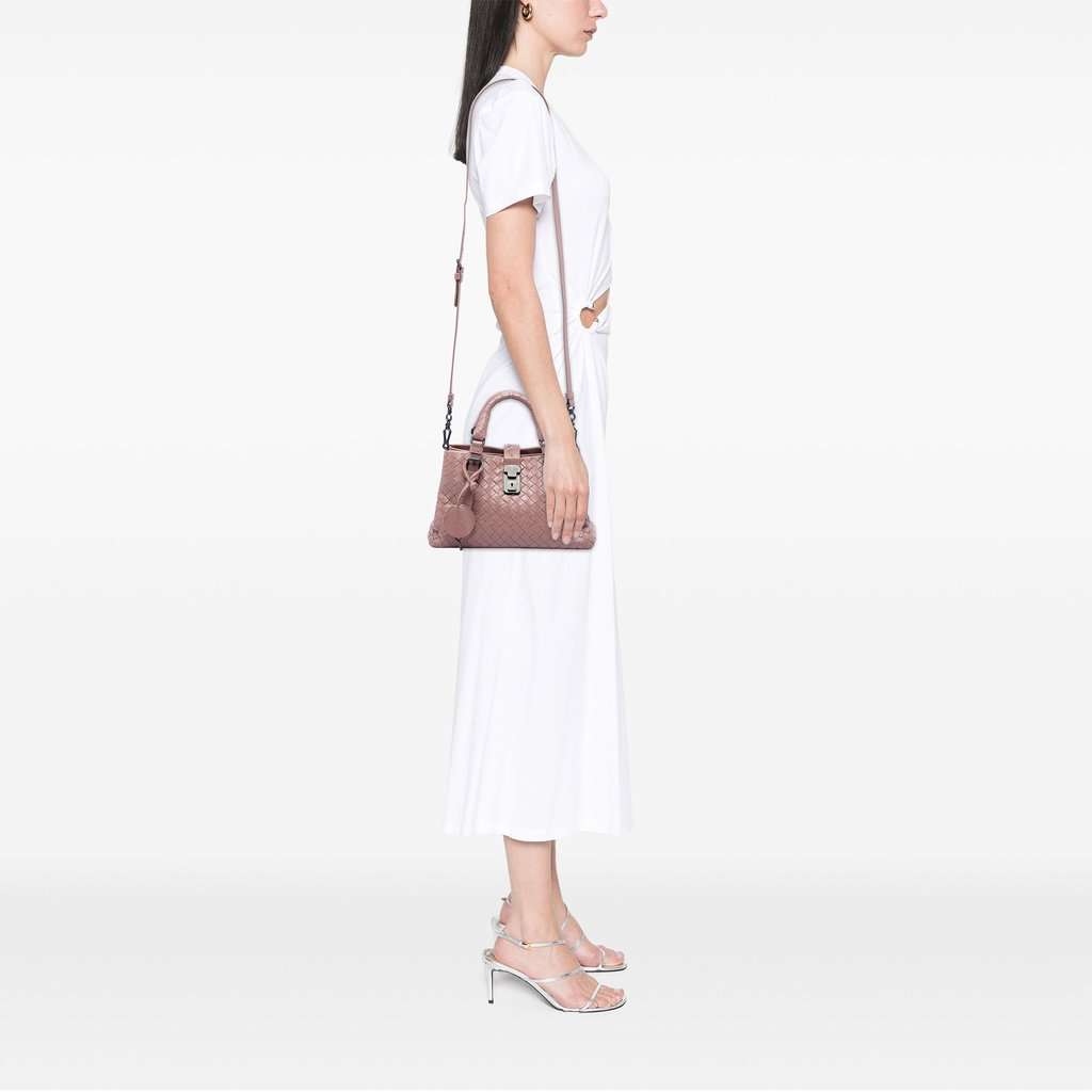 Bottega Veneta Mini Nappa Intrecciato Roma Satchel Pink Leather Very good - Box View