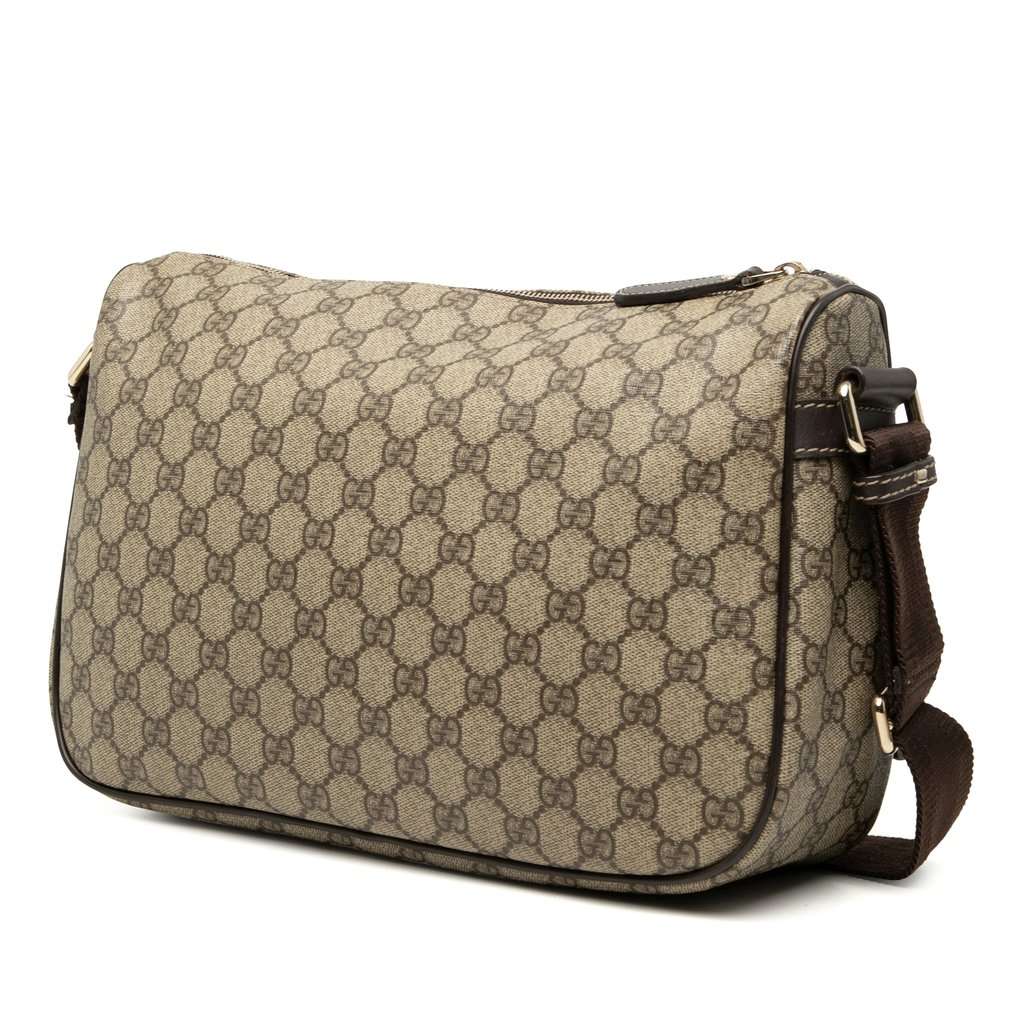 Gucci GG Supreme Double Pocket Crossbody Beige Very good condition - Back View