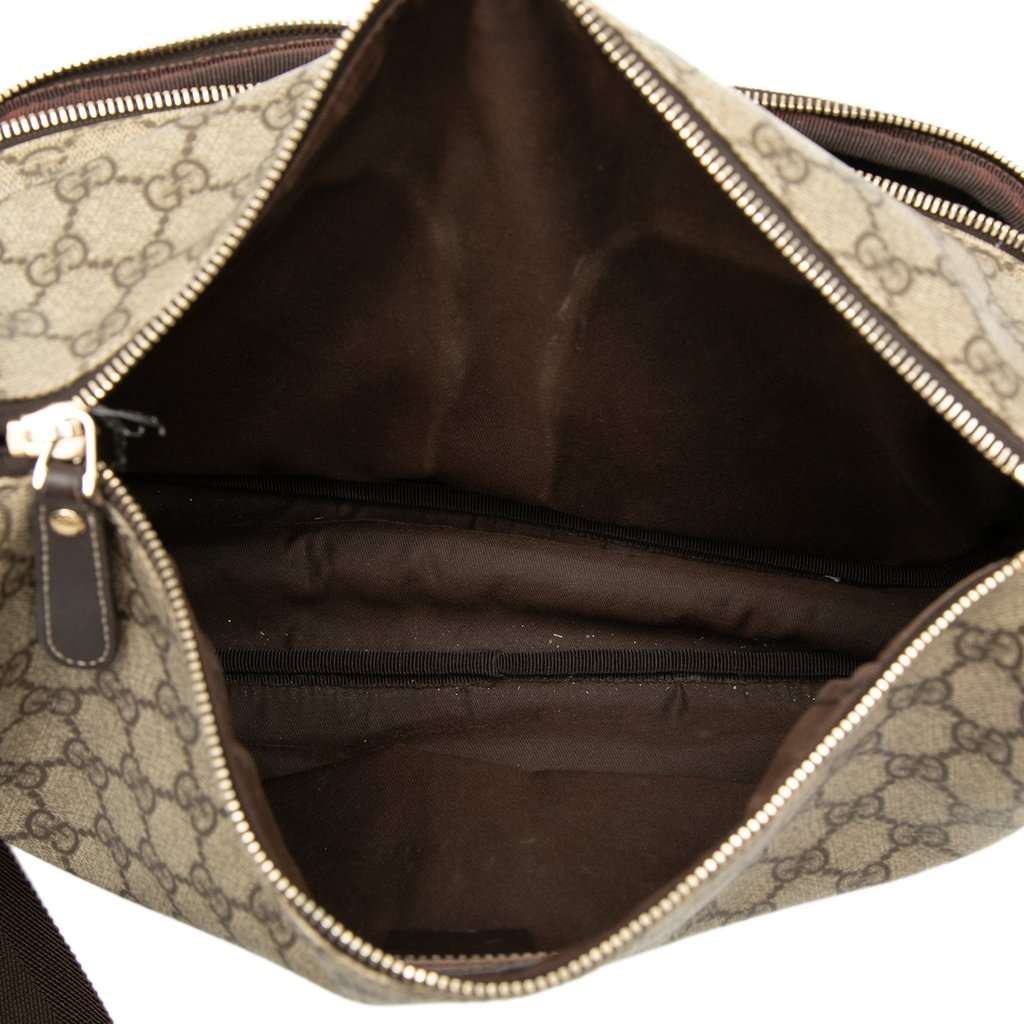 Gucci GG Supreme Double Pocket Crossbody Beige Very good condition - Model View