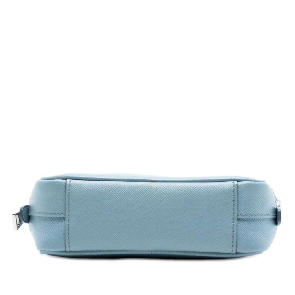 Prada Mini Saffiano Camera Bag Blue Leather Very good - Inside View