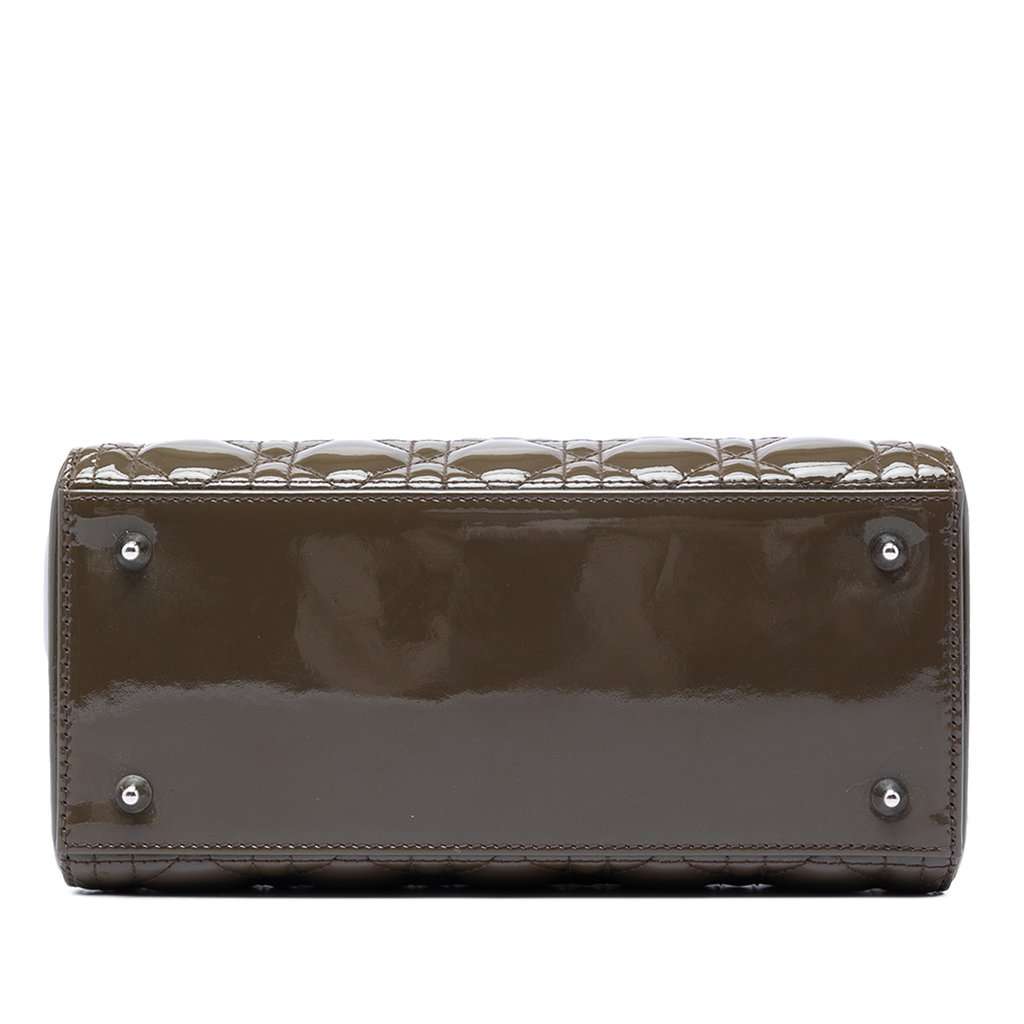 Dior Medium Patent Cannage Lady Dior Brown Leather Very good condition - Inside View