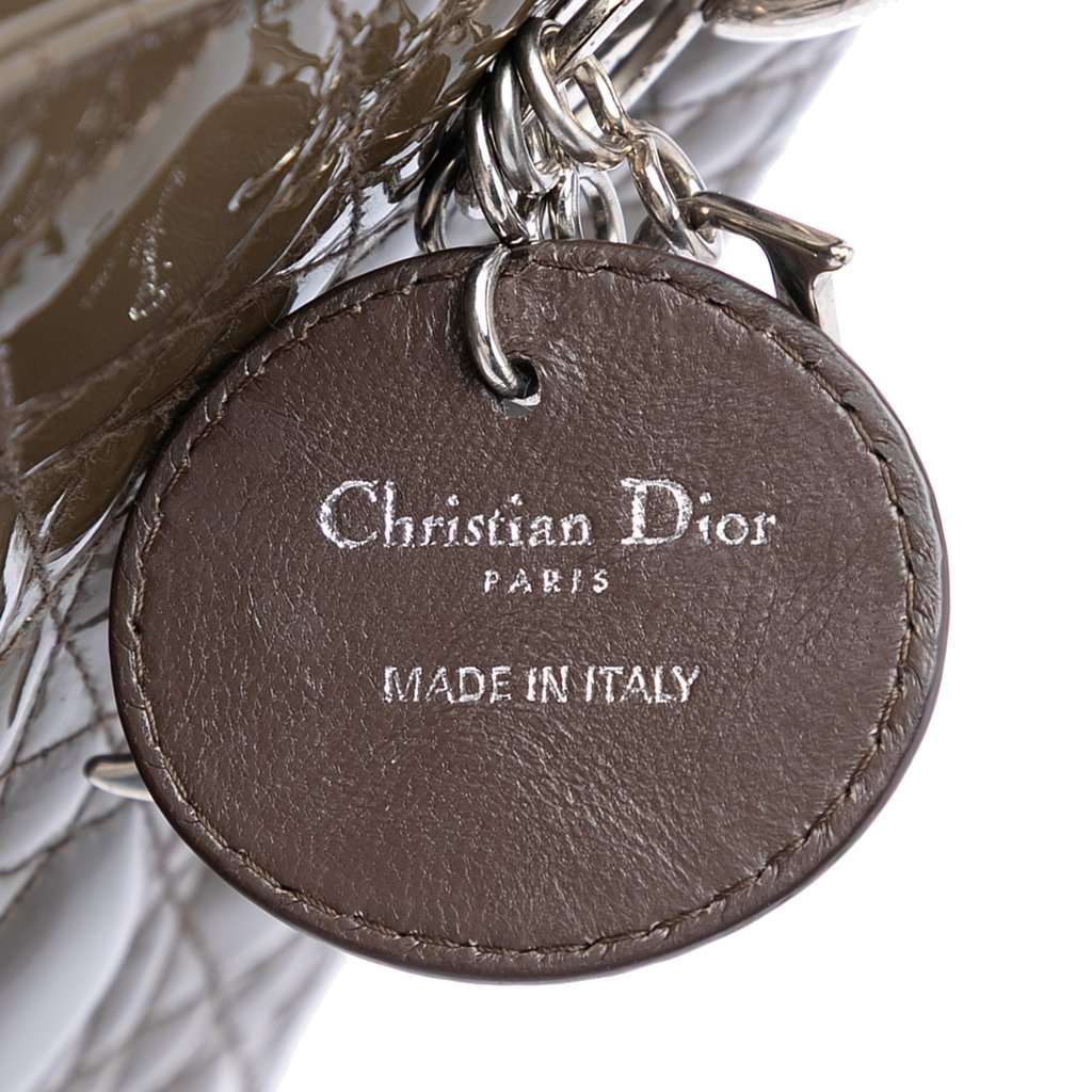 Dior Medium Patent Cannage Lady Dior Brown Leather Very good condition - Box View