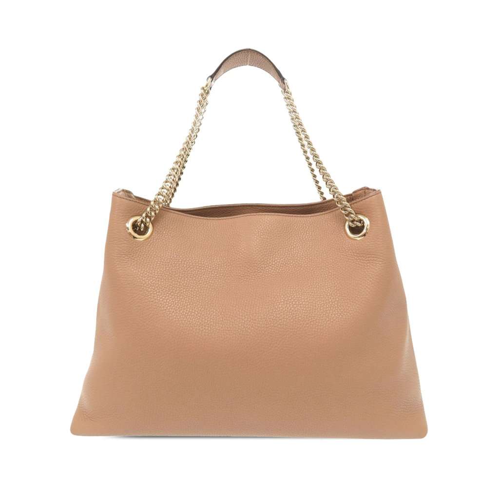Gucci Medium Calfskin Soho Chain Tote Beige Leather Very good condition - Back View