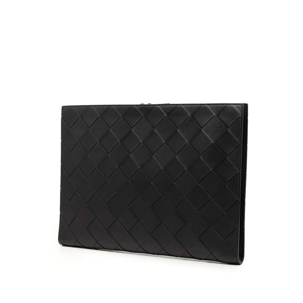 Bottega Veneta Nappa Maxi Intrecciato Document Case Black Leather Very good condition - Back View