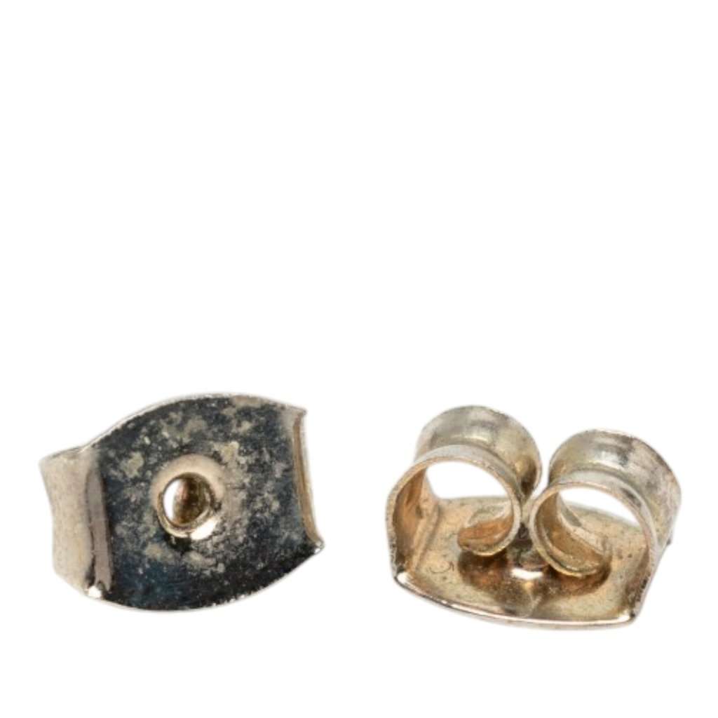 Chanel Gold Plated Strass and Faux Pearl Double CC Drop Push Back Earrings Gold Metal Very good - Model View
