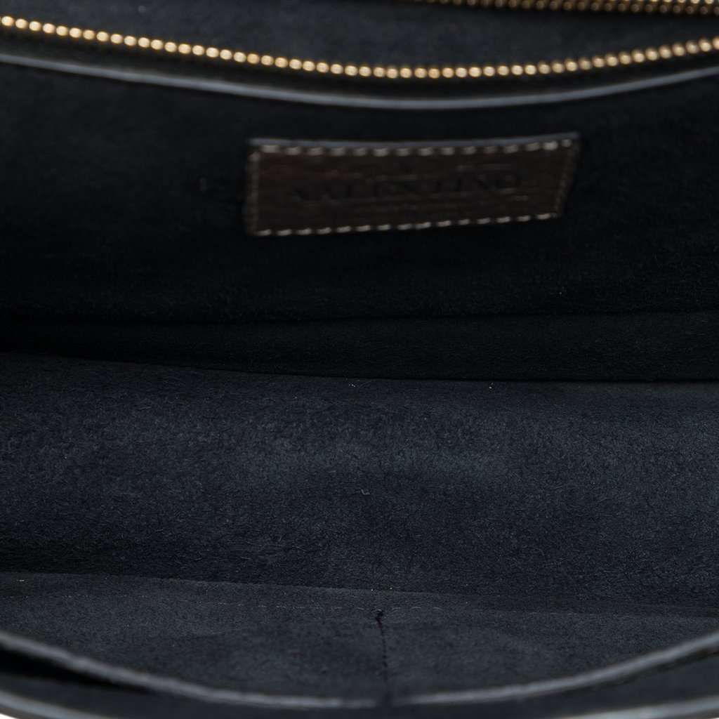 Valentino Medium Metallic Leather Rockstud Glam Lock Crossbody Gold Leather Very good - Model View