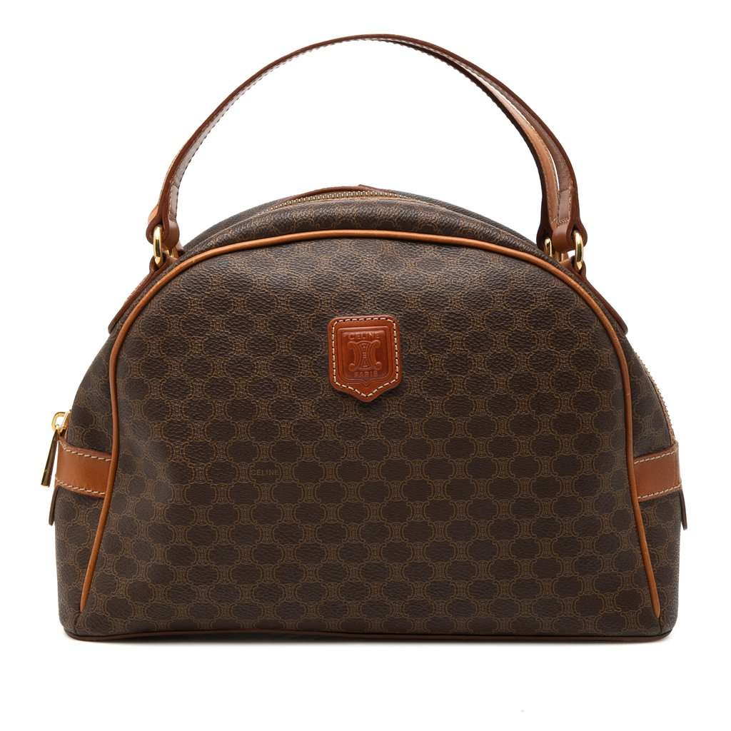 Celine Macadam Coated Canvas Dome Handbag Brown Good condition - Front View