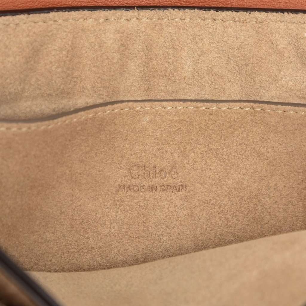 Chloé Small Suede and Calfskin Faye Crossbody Brown Leather Very good - Box View