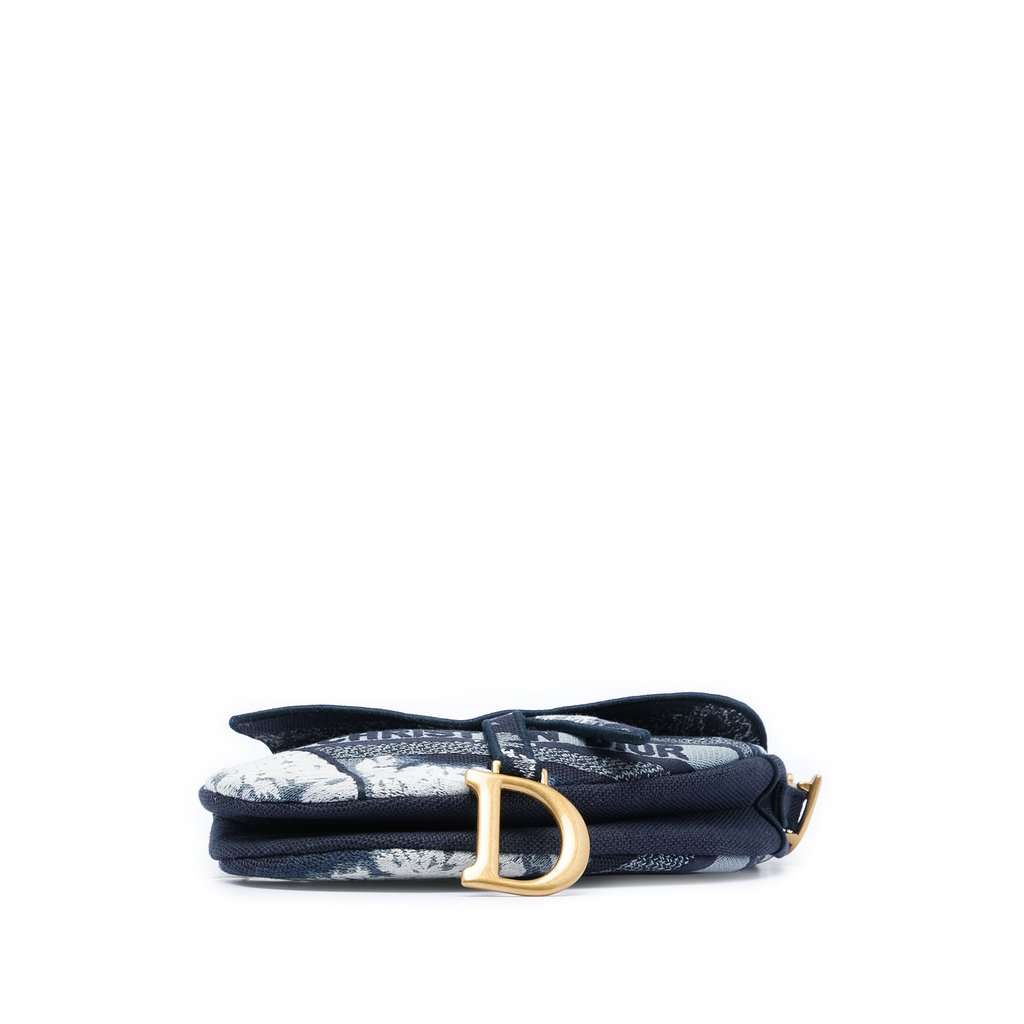 Dior Canvas Embroidered Tie Dye Saddle Bag Blue Very good condition - Inside View