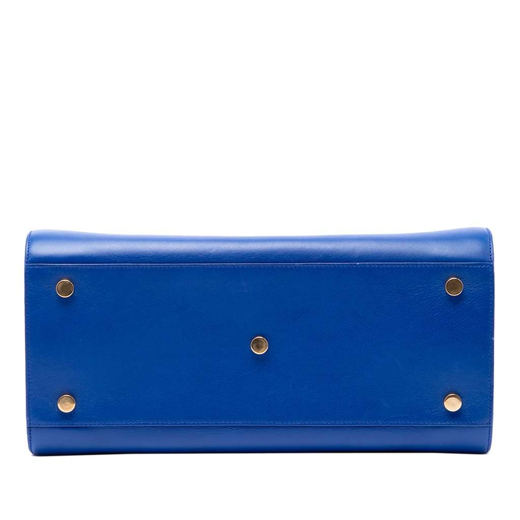 Saint Laurent Small Leather Sac De Jour Satchel Blue Leather Very good - Inside View