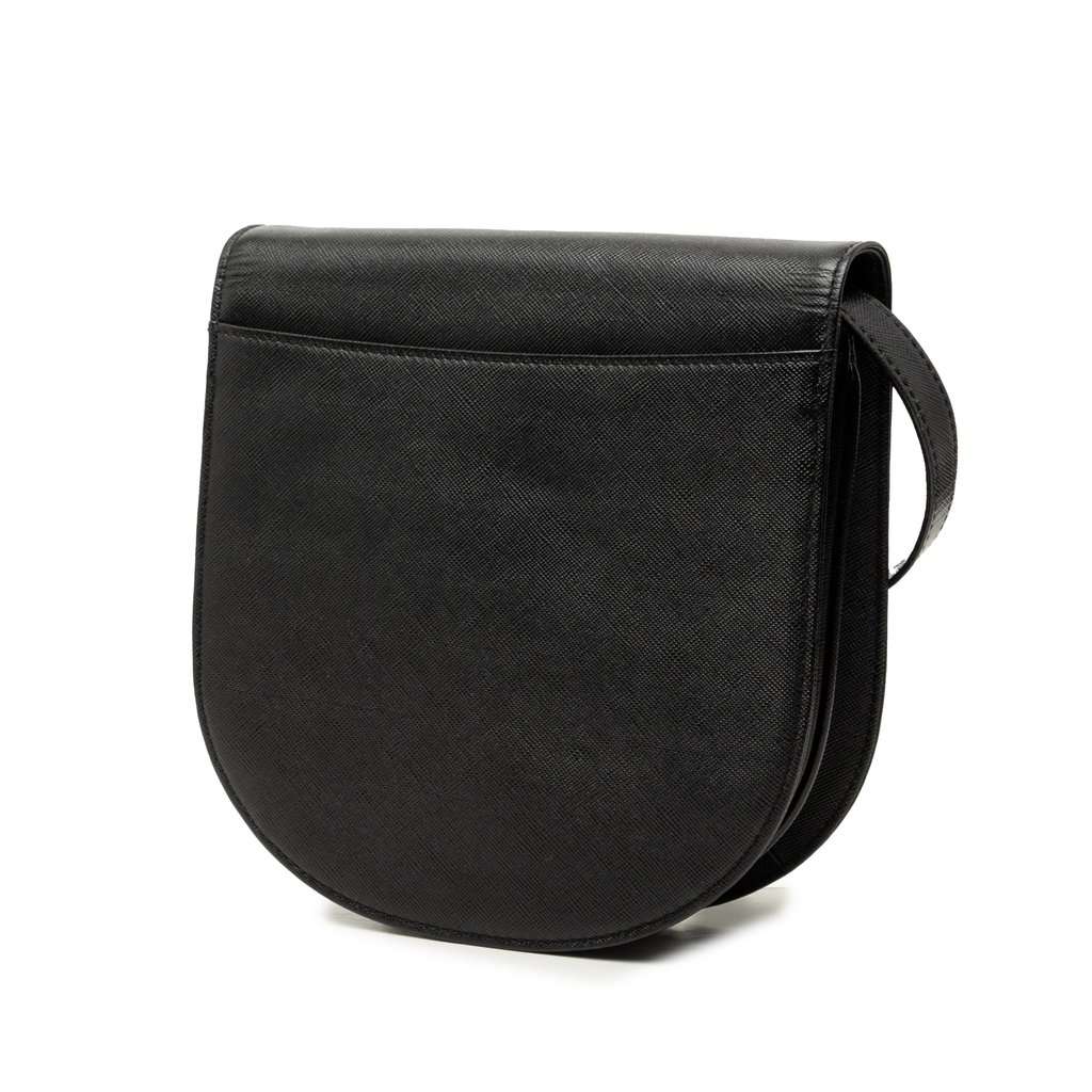 Saint Laurent Leather Shoulder Bag Black Leather Good - Back View