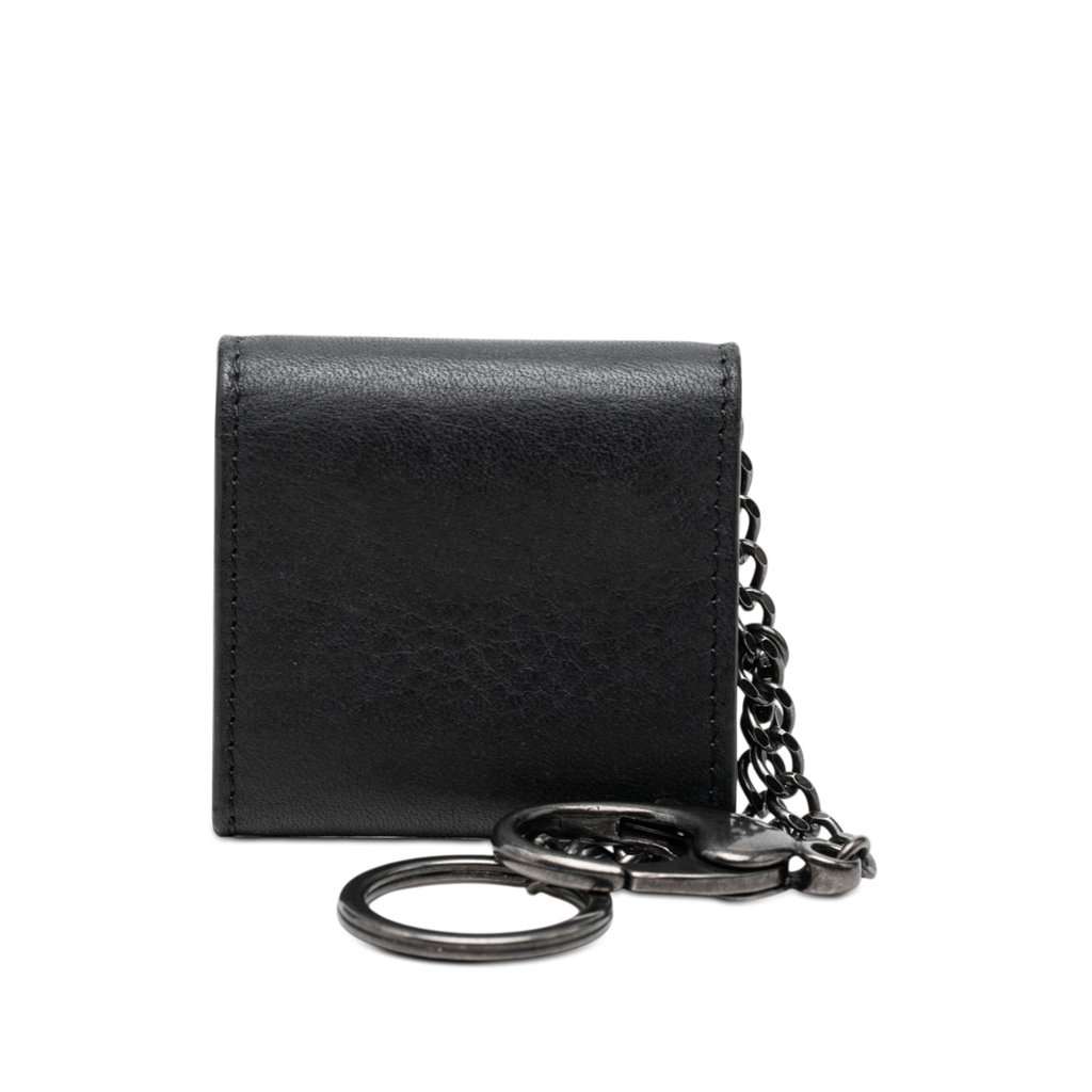 Chanel CC Calfskin Key Holder Case Black Leather Very good condition - Back View