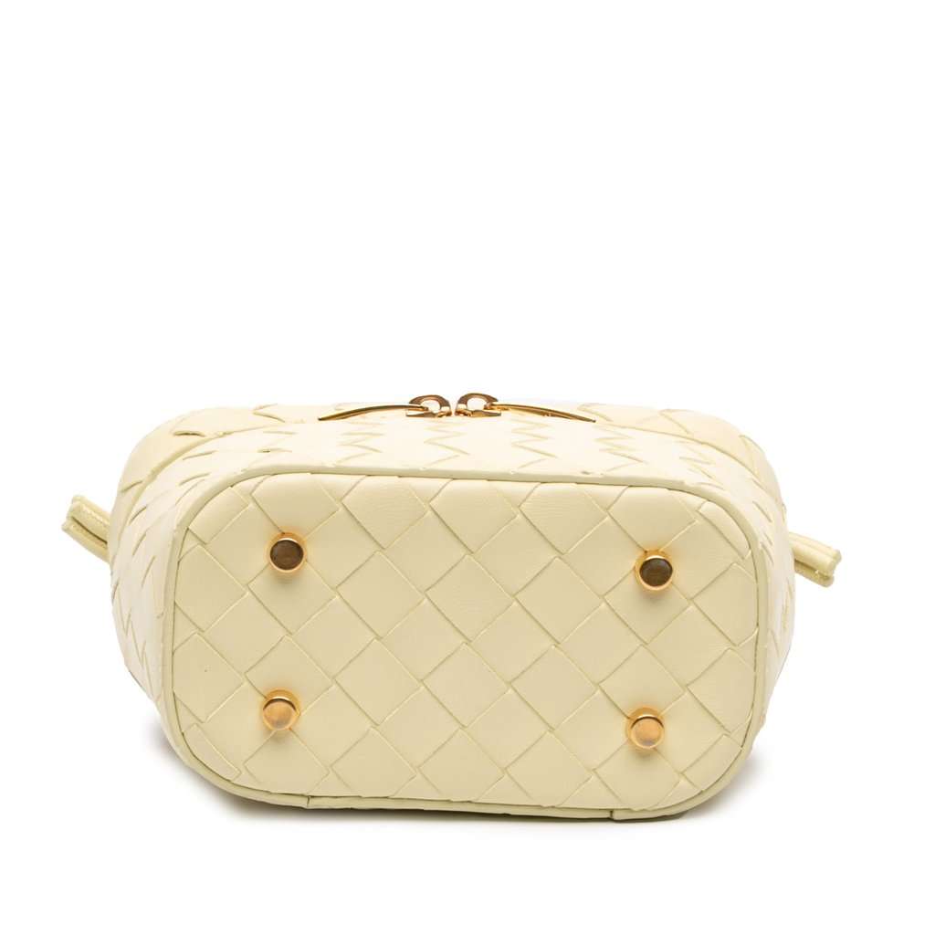 Bottega Veneta Mini Nappa Intrecciato Vanity Case Yellow Leather Very good - Inside View
