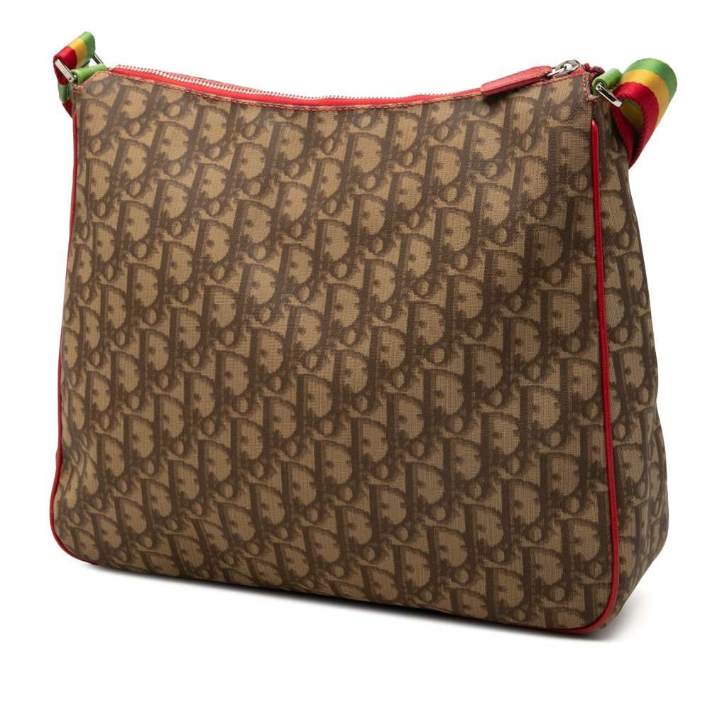Dior Diorissimo Trotter Coated Canvas Rasta Crossbody Brown Very good - Back View
