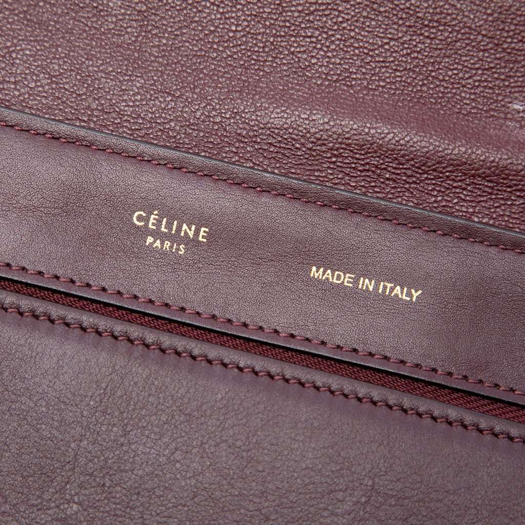 Celine Medium Tricolor Leather Trapeze Satchel Red Leather Very good - Box View