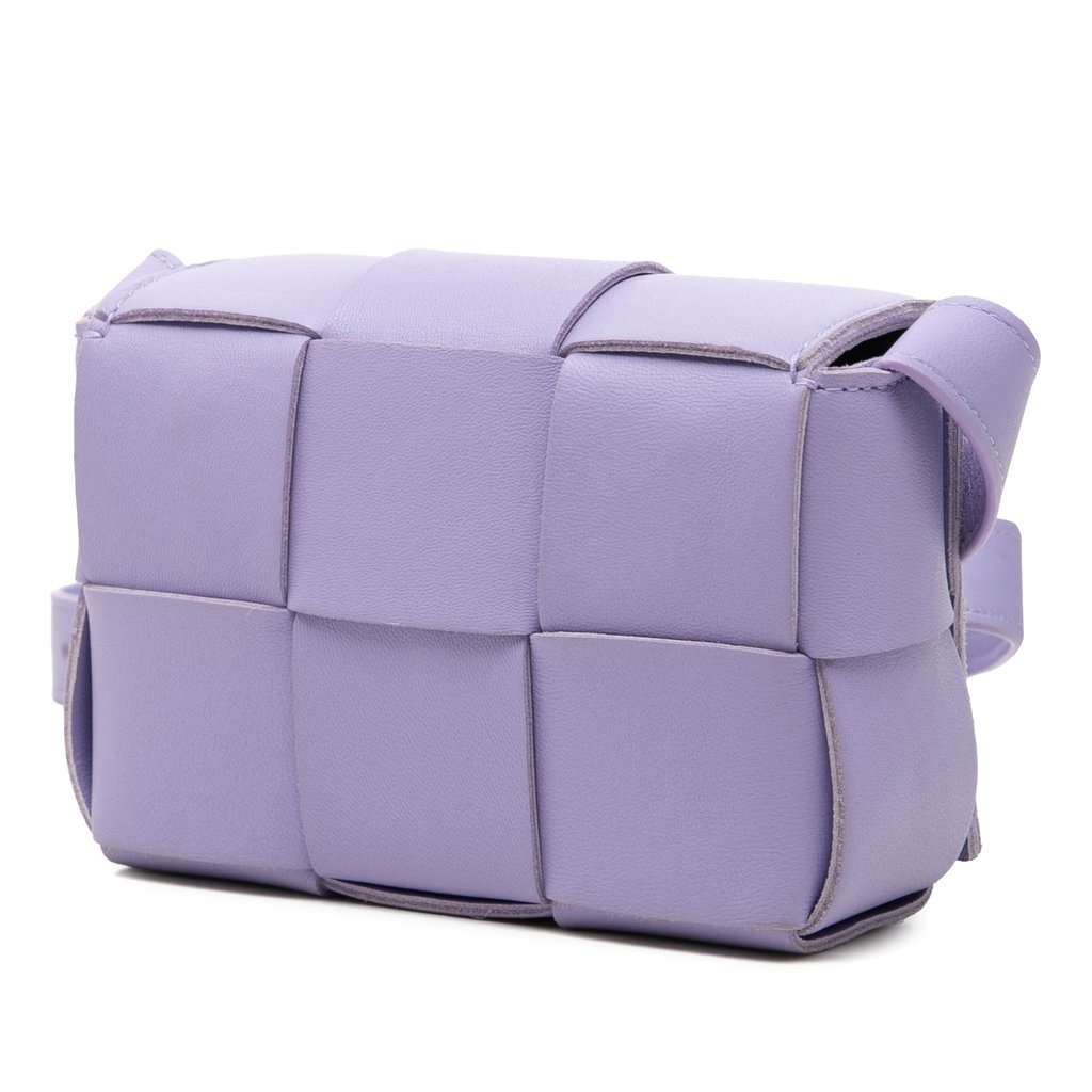 Bottega Veneta Extra Mini Nappa Maxi Intrecciato Cassette Crossbody Purple Leather Very good condition - Back View