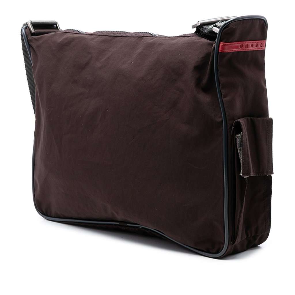 Prada Sports Line Tessuto Zip Top Crossbody Brown Very good condition - Back View