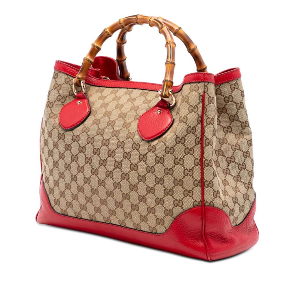 Gucci GG Canvas Bamboo Diana Tote Beige Very good condition - Back View