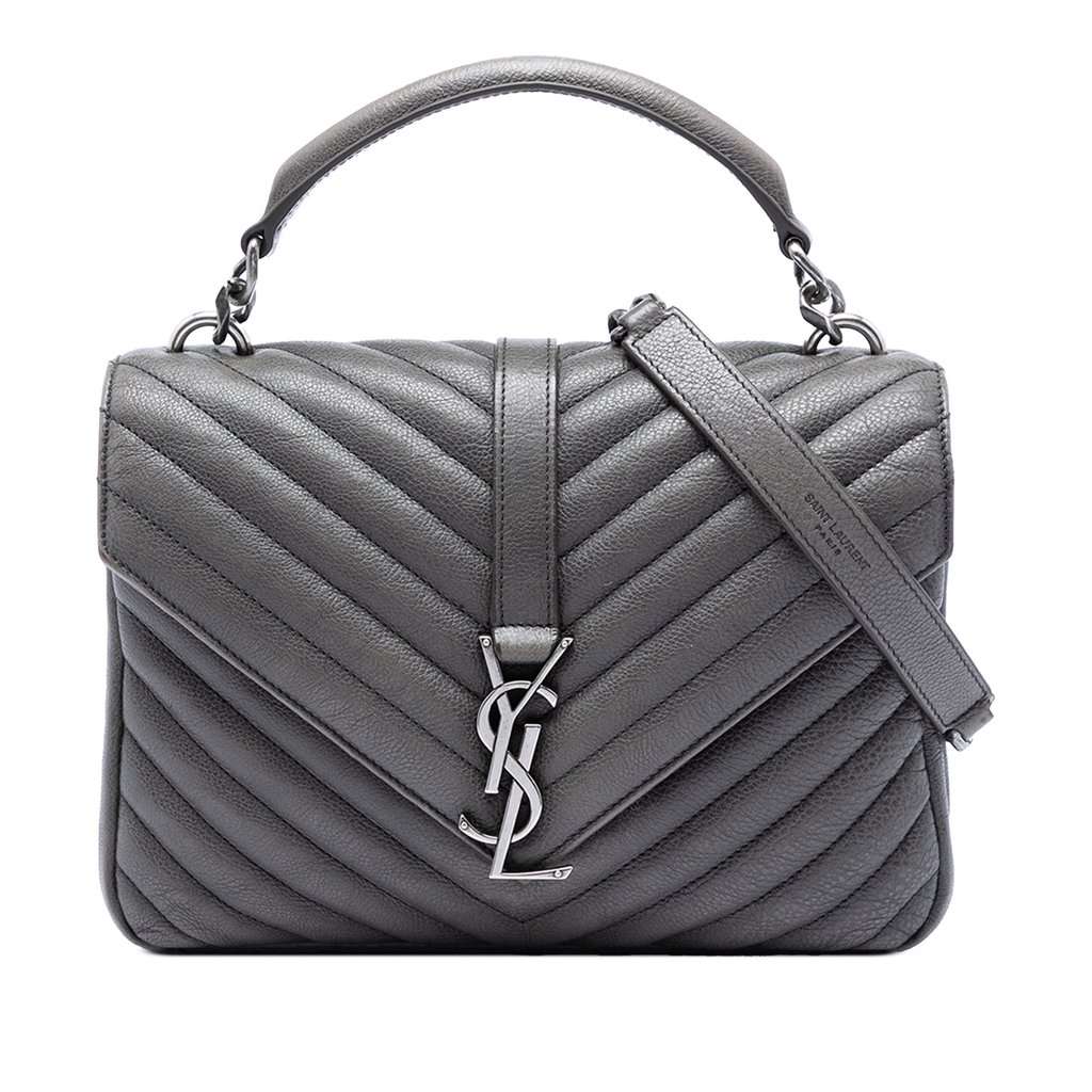 Saint Laurent Medium Chevron Sheepskin Monogram College Satchel Other Leather Very good condition - Front View