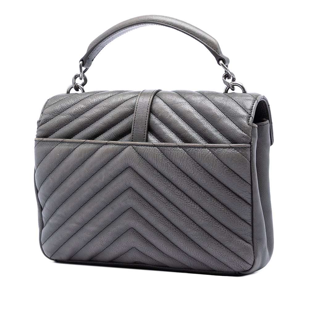 Saint Laurent Medium Chevron Sheepskin Monogram College Satchel Other Leather Very good condition - Back View