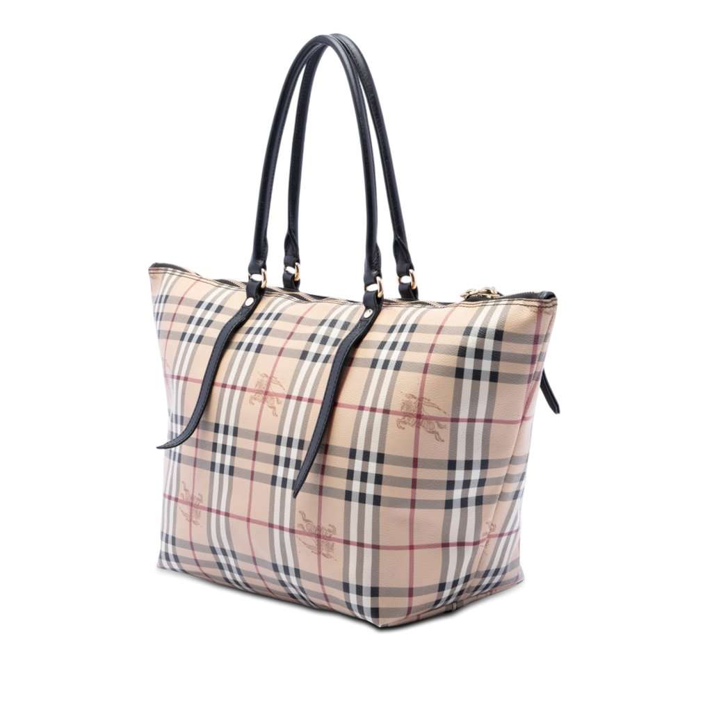 Burberry Medium Haymarket Check Coated Canvas Salisbury Tote Beige Very good condition - Back View