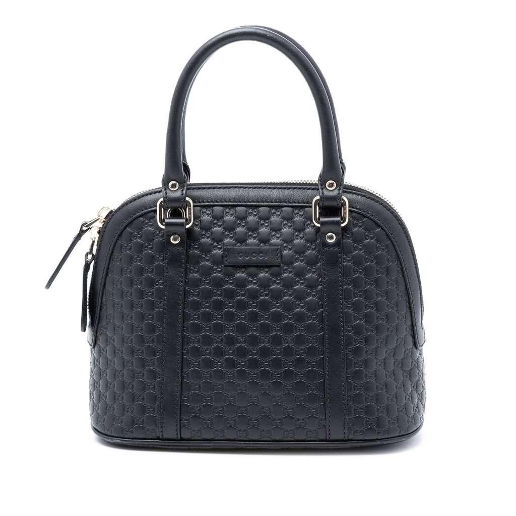 Gucci Mini Microguccissima Dome Satchel Black Leather Very good condition - Front View
