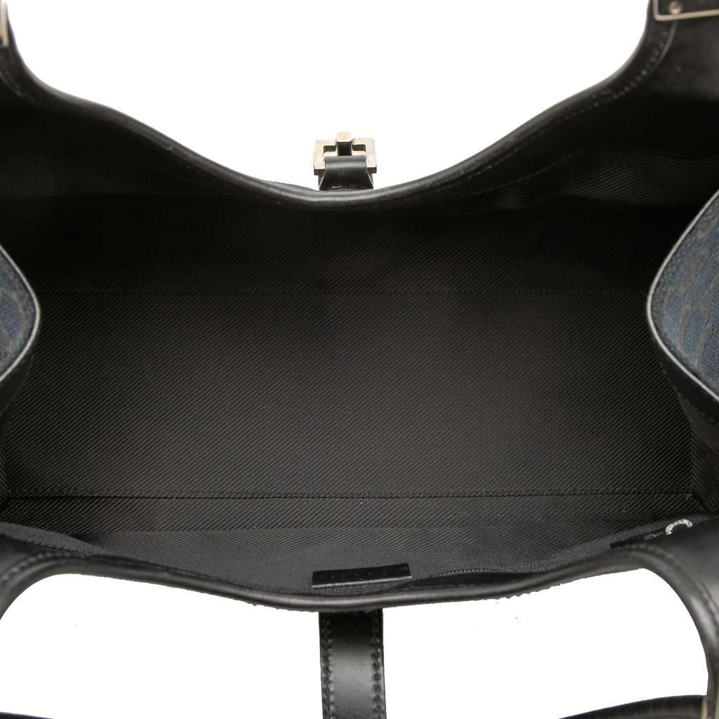 Gucci GG Canvas Jackie Bardot Shoulder Bag Blue Very good - Model View